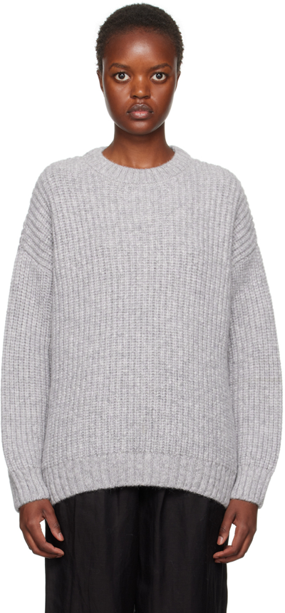 Anine Bing Sydney Crew Sweater In Grey