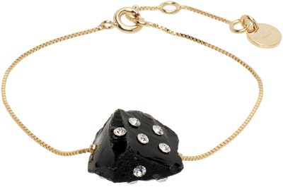 Marni Gold & Black Pietra Dura Bracelet In 00n99 Black