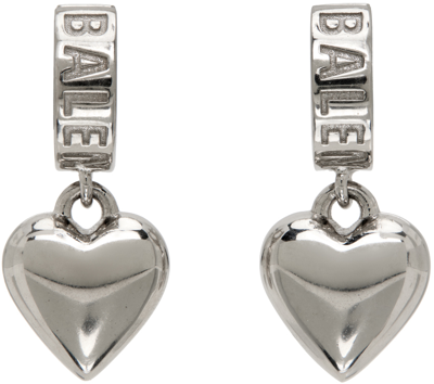 Balenciaga Sharp Heart Recycled Silver Earrings