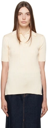 Jil Sander Women's Fitted Rib-knit Polo Top In Corn Silk