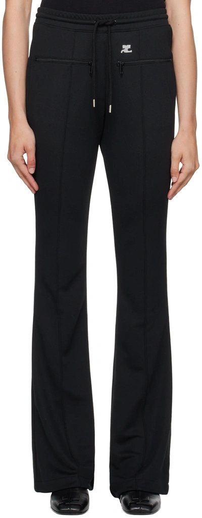 Courrèges Seam-detailing Flared Track Pants In Black