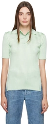 Jil Sander Women's Fitted Rib-knit Polo Top In Apple