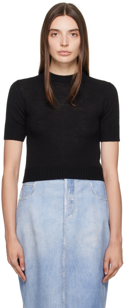 Jil Sander Black Embroidered Sweater In 001 Black