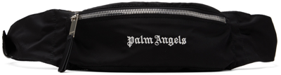 Palm Angels Black Printed Fanny Pack In Black White
