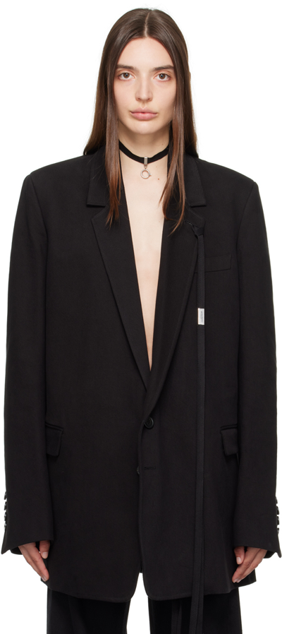 Ann Demeulemeester Black Agnes Slouchy Denim Blazer In 099 Black