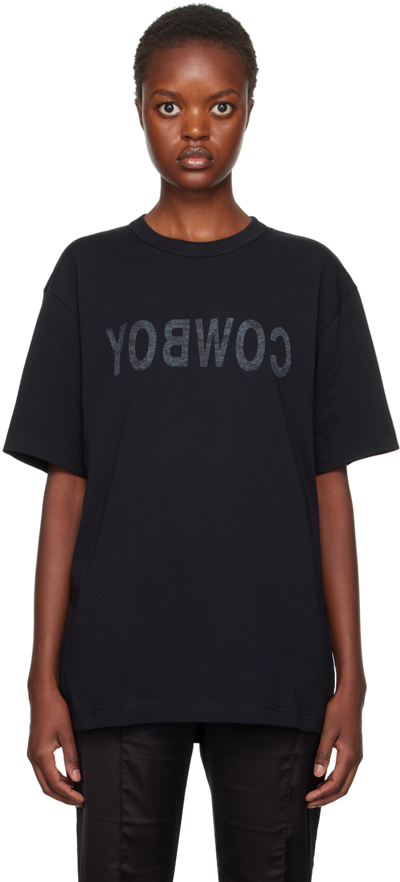 Helmut Lang Black 'cowboy' T-shirt