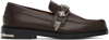 Toga Virilis Logo-engraved Leather Loafers In Dark Brown
