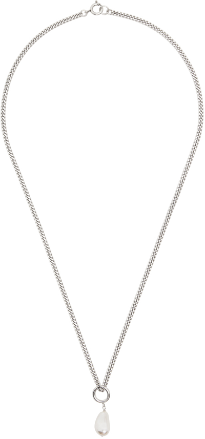 Isabel Marant Silver Rain Drop Necklace In Whsi White/silver