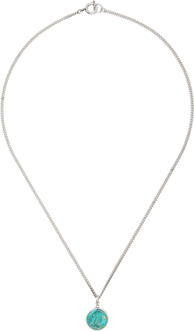 Isabel Marant Silver & Blue Stone Necklace In 30bu Blue