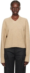 Filippa K Beige Structure Sweater In 8285 Beige Melange