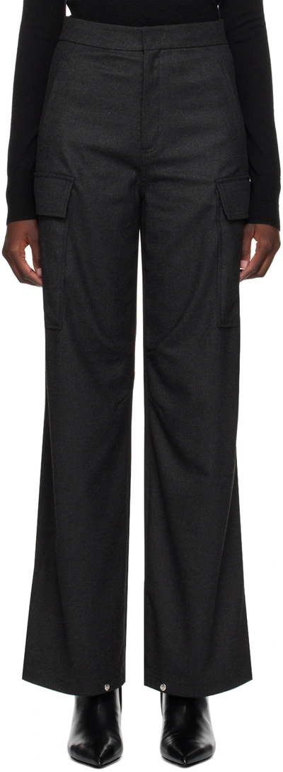 Filippa K Grey Flap Pocket Trousers In 9278 Anthracite
