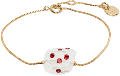 Marni Gold & Red Pietra Dura Bracelet In 00w09 Glass