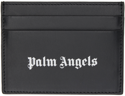 Palm Angels Black Logo Card Holder In Black Optical Wh