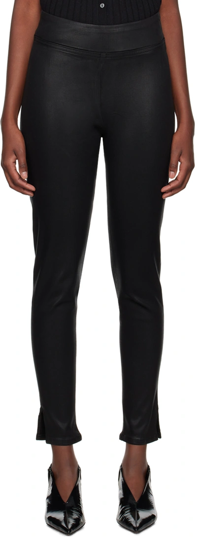 Frame Black Jetset Jeans In Noco Noir Coated