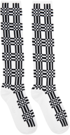 Marni Check-pattern Ankle Socks In Jqw03 Stone White