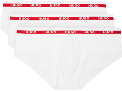 Hugo Boss Three-pack White Briefs In 120 - Open White