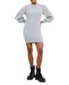 French Connection Vhari Babysoft Rib Sweater Minidress In Light Grey Melange