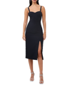 French Connection Echo Lace Trim Crepe Cocktail Sheath Dress In Black