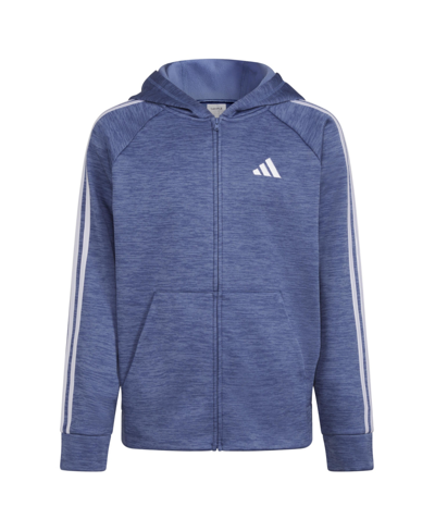 Adidas Originals Adidas Big Boys Long Sleeve Game And Go Hooded Jacket In Crew Blue Heather