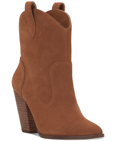 Jessica Simpson Cissely2 Ankle Booties In Caramel Leather