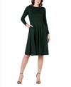 24SEVEN COMFORT APPAREL WOMEN'S MIDI LENGTH FIT AND FLARE DRESS