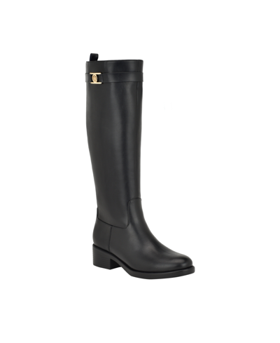 Tommy Hilfiger Women's Iviann High Shaft Riding Boots In Black