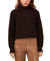 1.state Women's Turtleneck Back-cutout Raglan-sleeve Sweater In Chocolate