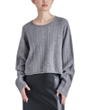 STEVE MADDEN WOMEN'S AERIN CABLE-KNIT CREW NECK SWEATER