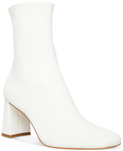 Steve Madden Women's Harli Square-toe Stretch Sock Booties In White