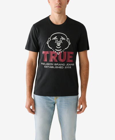True Religion Men's Short Sleeve True Buddha Face T-shirt In Jet Black