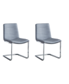 Best Master Furniture Blanca 34" Faux Leather Dining Chairs, Set Of 2 In Gray