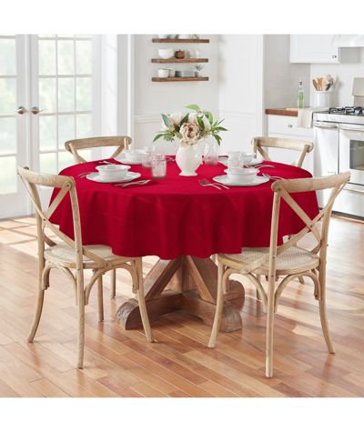 Elrene Elegance Plaid 60" X 84" Oval Tablecloth In Poinsettia Red