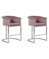 Best Master Furniture Lexie 36" Stainless Steel Base Bar Stools, Set Of 2 In Pink