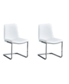 BEST MASTER FURNITURE BLANCA 34" FAUX LEATHER DINING CHAIRS, SET OF 2