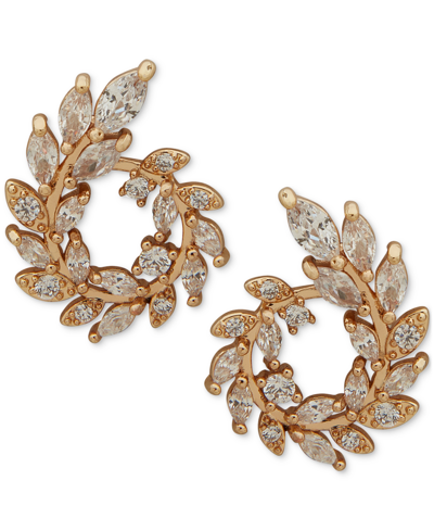 Lonna & Lilly Gold-tone Crystal Wreath Spiral Stud Earrings In Crystal Wh