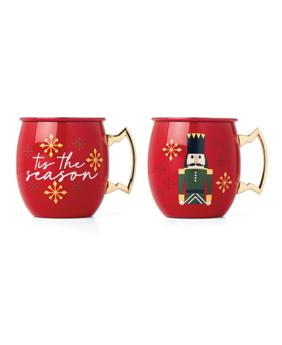 Cambridge 20 oz Nutcracker Moscow Mule Mugs, Set Of 2 In Red