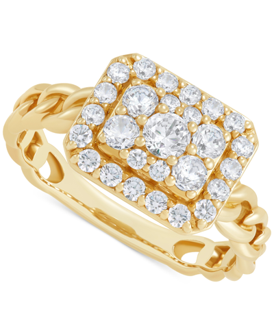 Macy's Diamond Cluster Rope Shank Statement Ring (3/4 Ct. T.w.) In 14k Gold In Yellow Gold