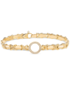 MACY'S DIAMOND CIRCLE STAMPATO LINK BRACELET (1/6 CT. T.W.) IN 14K GOLD-PLATED STERLING SILVER