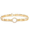 Macy's Diamond Circle Stampato Link Bracelet (1/6 Ct. T.w.) In 14k Gold-plated Sterling Silver In Gold-plated Sterling Silver