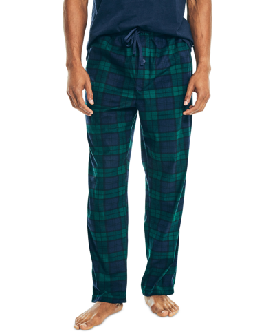 Nautica Men's Cozy Fleece Pajama Pants In Emerald Yard