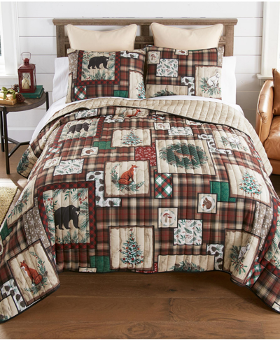 Donna Sharp Woodland Holiday 3 Piece Reversible Quilt Set, Queen In Multi