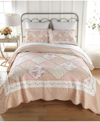 DONNA SHARP STRAWBERRY GARDEN 3 PIECE COTTON QUILT SET, QUEEN