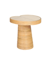 Tov Furniture 22" Rattan Lilypad Shaped Side Table In Natural