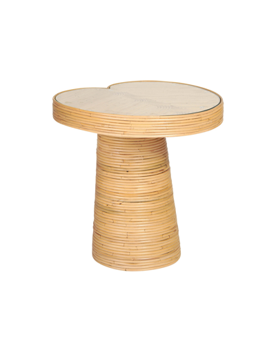 Tov Furniture 22" Rattan Lilypad Shaped Side Table In Natural