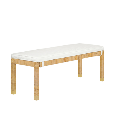 Tov Furniture 1 Piece Rattan Brass-capped Legs Bench In Natural