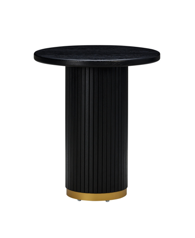 Tov Furniture 1 Piece Oak Brass Accent Entry Table In Black