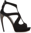 ALEXANDER MCQUEEN Black Horn Heel Sandals