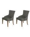 BEST MASTER FURNITURE ZOEY 39" TUFTED LINEN PARSONS CHAIRS, SET OF 2
