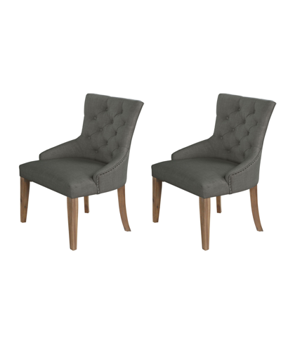 Best Master Furniture Zoey 39" Tufted Linen Parsons Chairs, Set Of 2 In Gray