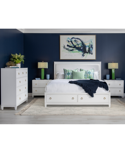 Furniture Summerland 3pc Bedroom Set (california King Upholstered Storage Bed, Dresser, Nightstand) In White